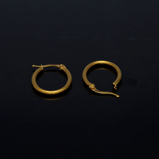 Gold Daily Wear Hoop Earrings 21KT - FKJERN21KM11270