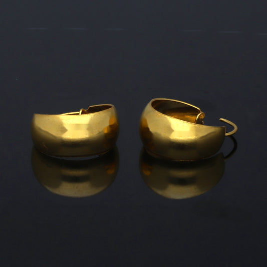 Gold Bold Hoop Earrings 21KT - FKJERN21KM11273
