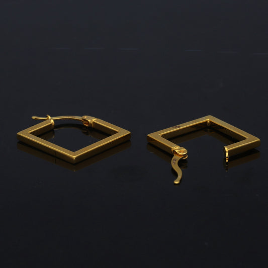 Gold Geometric Hoop Earrings 21KT - FKJERN21KM11276