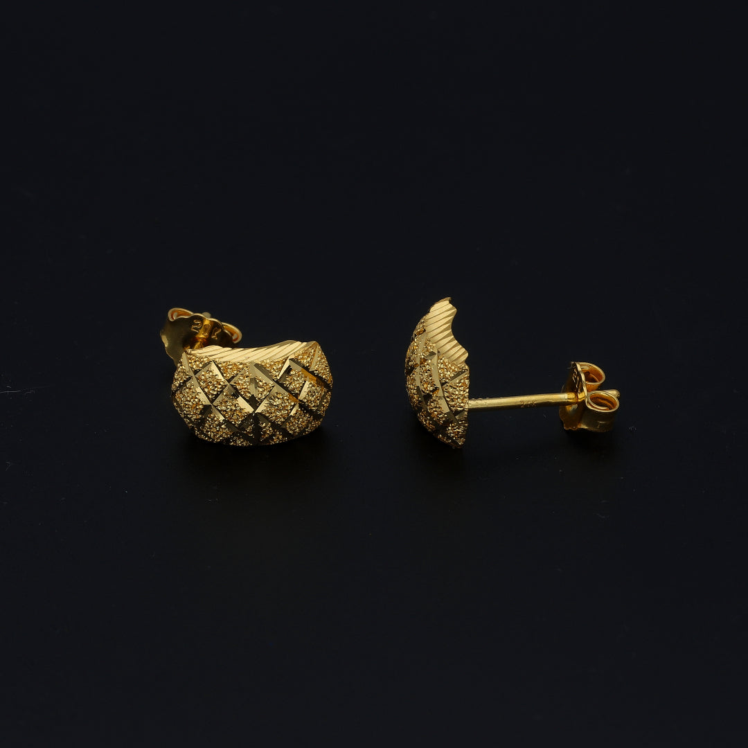Gold Elegant Sparkle Earrings 21KT - FKJERN21KM11373
