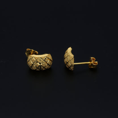 Gold Elegant Sparkle Earrings 21KT - FKJERN21KM11373