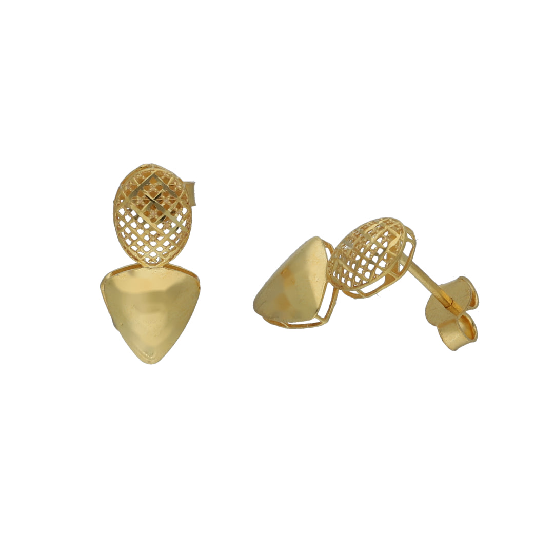 Gold Triangle Drop Earrings 21KT - FKJERN21KM11382