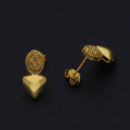 Gold Triangle Drop Earrings 21KT - FKJERN21KM11382