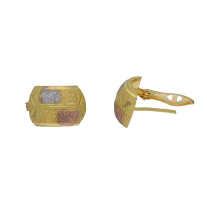 Gold Two Tone Pattern Earrings 21KT - FKJERN21KM11393