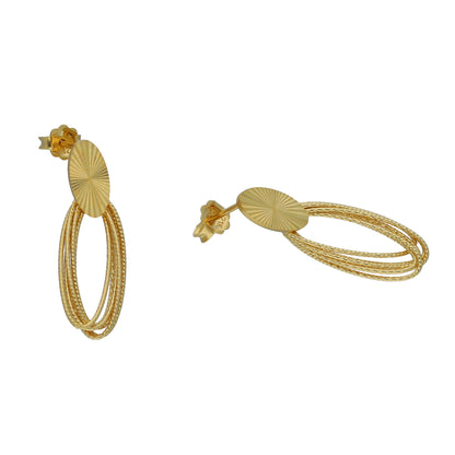 Gold Loop Drop Earrings 21KT - FKJERN21KM11395