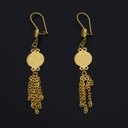 Gold Vintage Coin Earrings 21KT - FKJERN21KM11400