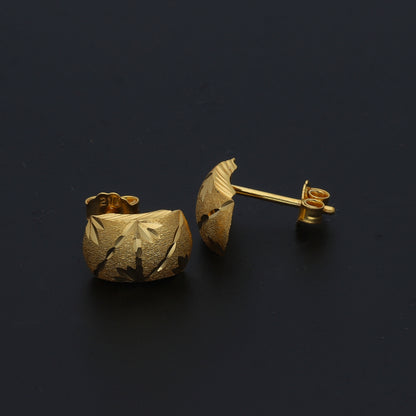 Gold Simple Earrings 21KT - FKJERN21KM11402