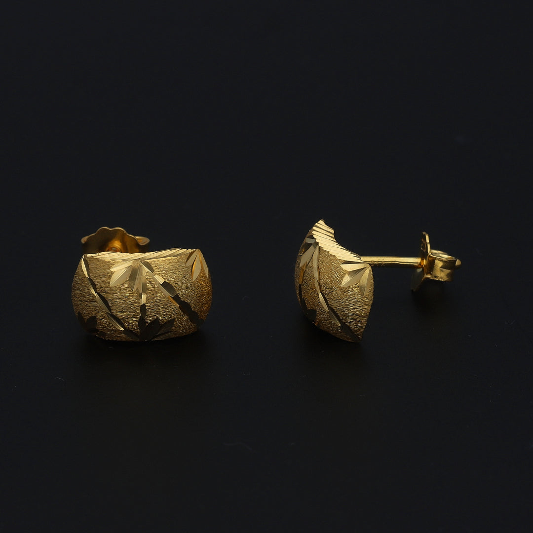 Gold Luxe Textured Earrings 21KT - FKJERN21KM11424