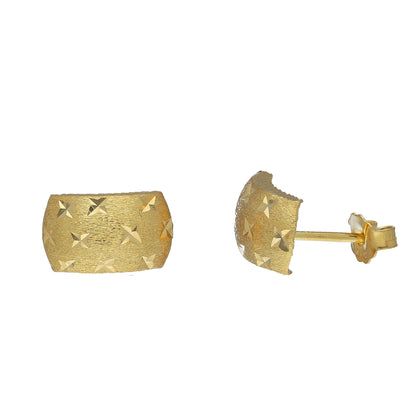 Gold Textured Star Pattern Earrings 21KT - FKJERN21KM11430