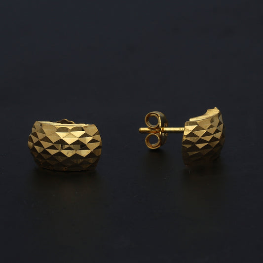 Gold Textured Earrings 21KT - FKJERN21KM11431