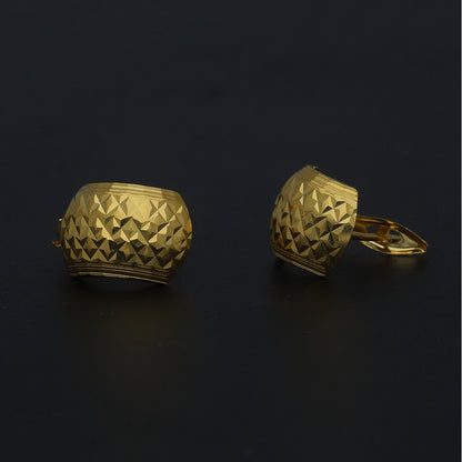 Gold Chic Textured Earrings 21KT - FKJERN21KM11432