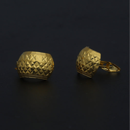 Gold Chic Textured Earrings 21KT - FKJERN21KM11432
