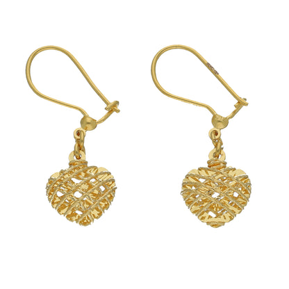 Gold Weave Drop Earrings 21KT - FKJERN21KM11464