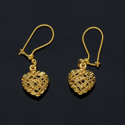 Gold Weave Drop Earrings 21KT - FKJERN21KM11464