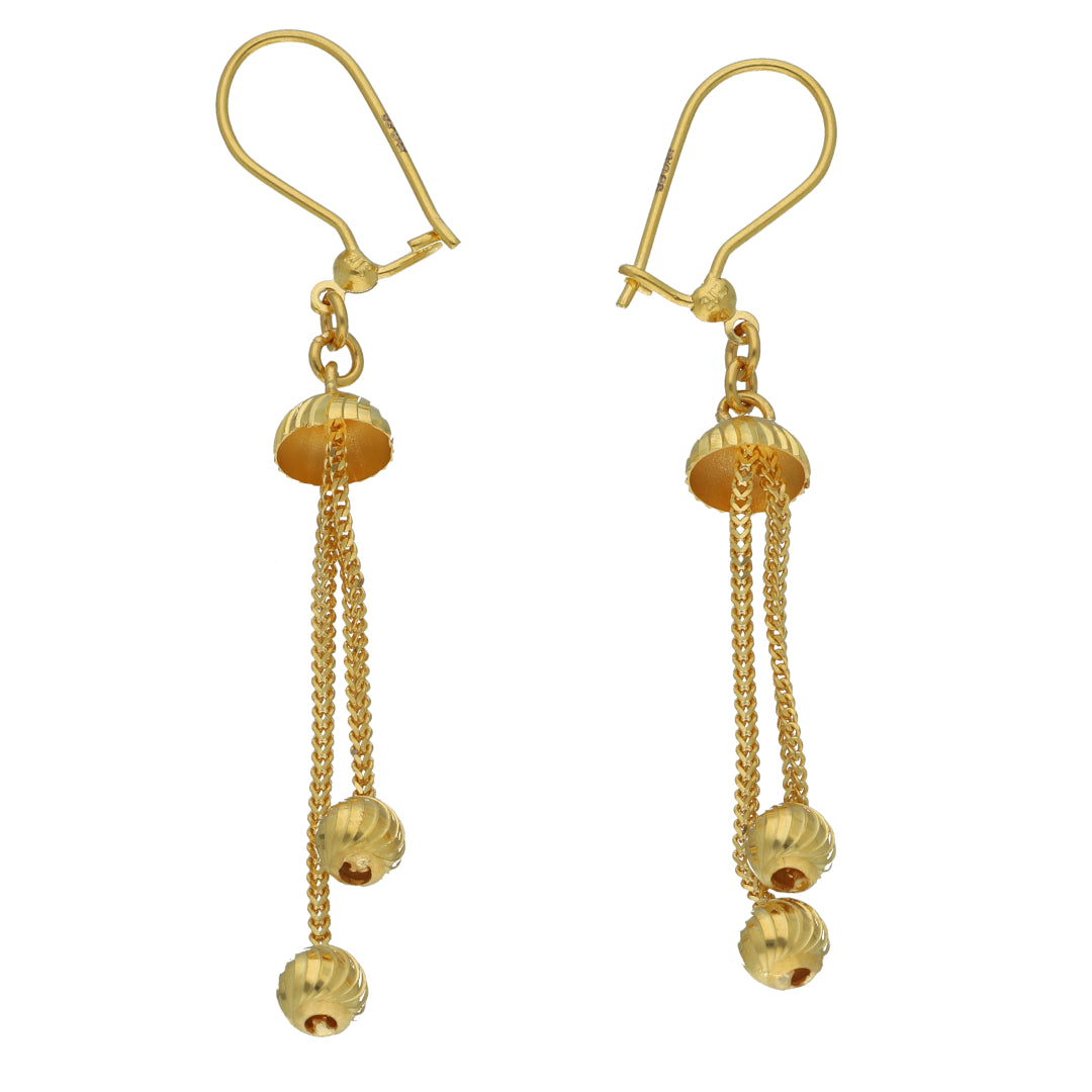 Gold Tassel Dangle Earrings 21KT - FKJERN21KM11466