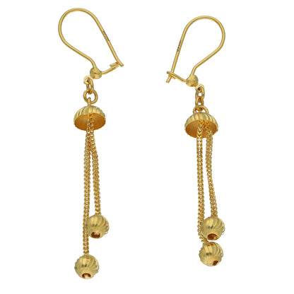 Gold Tassel Dangle Earrings 21KT - FKJERN21KM11466