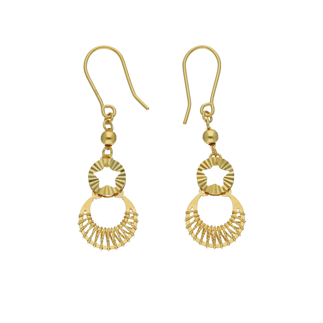 Gold Star Cutout Earrings 21KT - FKJERN21KM11468