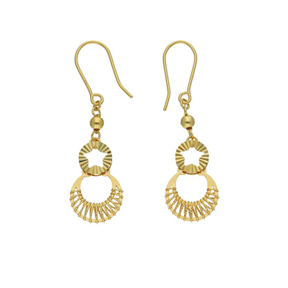Gold Star Cutout Earrings 21KT - FKJERN21KM11468