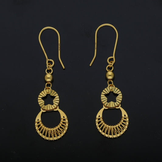 Gold Star Cutout Earrings 21KT - FKJERN21KM11468