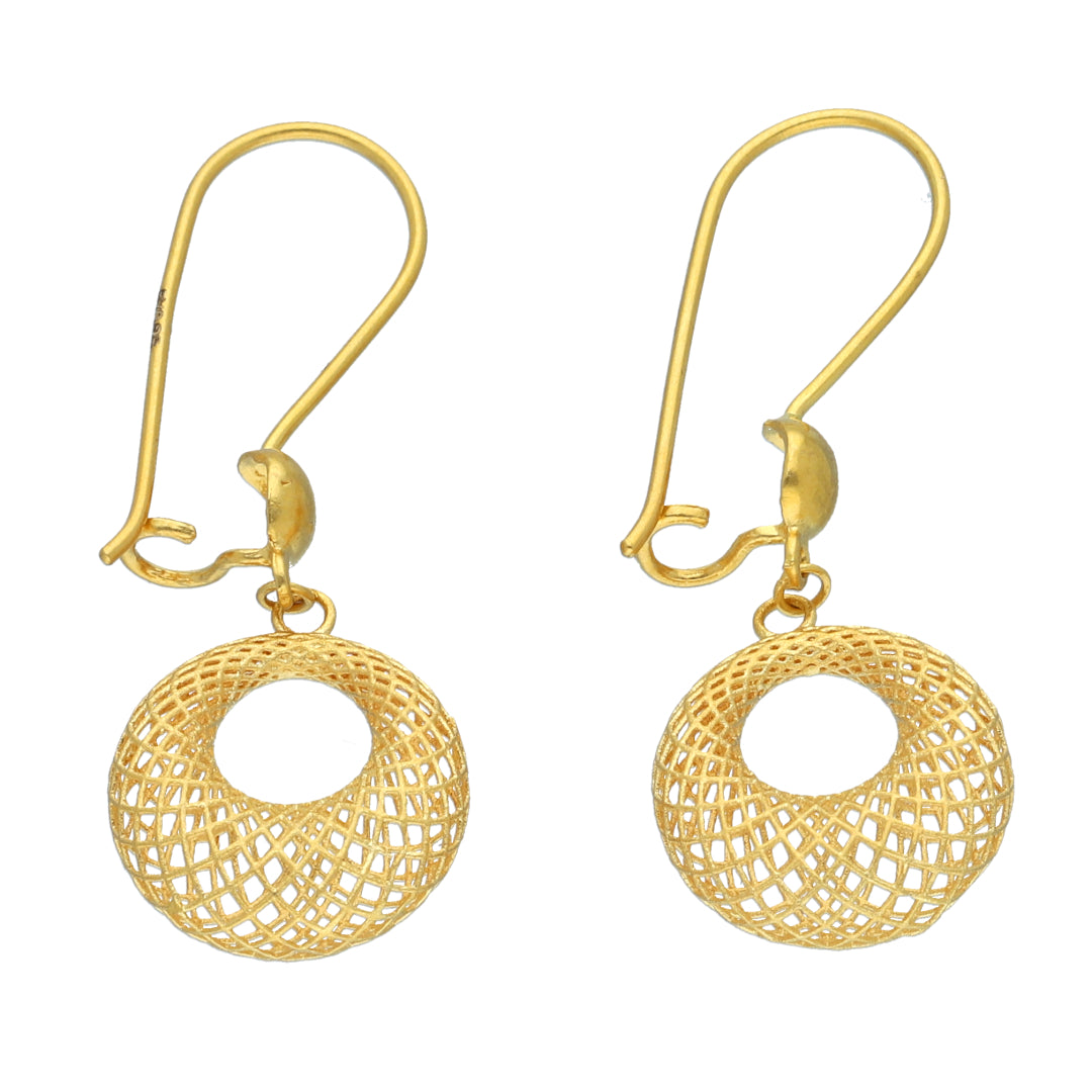 Gold Open Circle Earrings 21KT - FKJERN21KM11470
