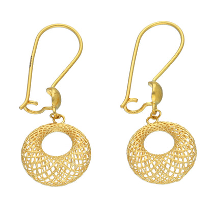 Gold Open Circle Earrings 21KT - FKJERN21KM11470