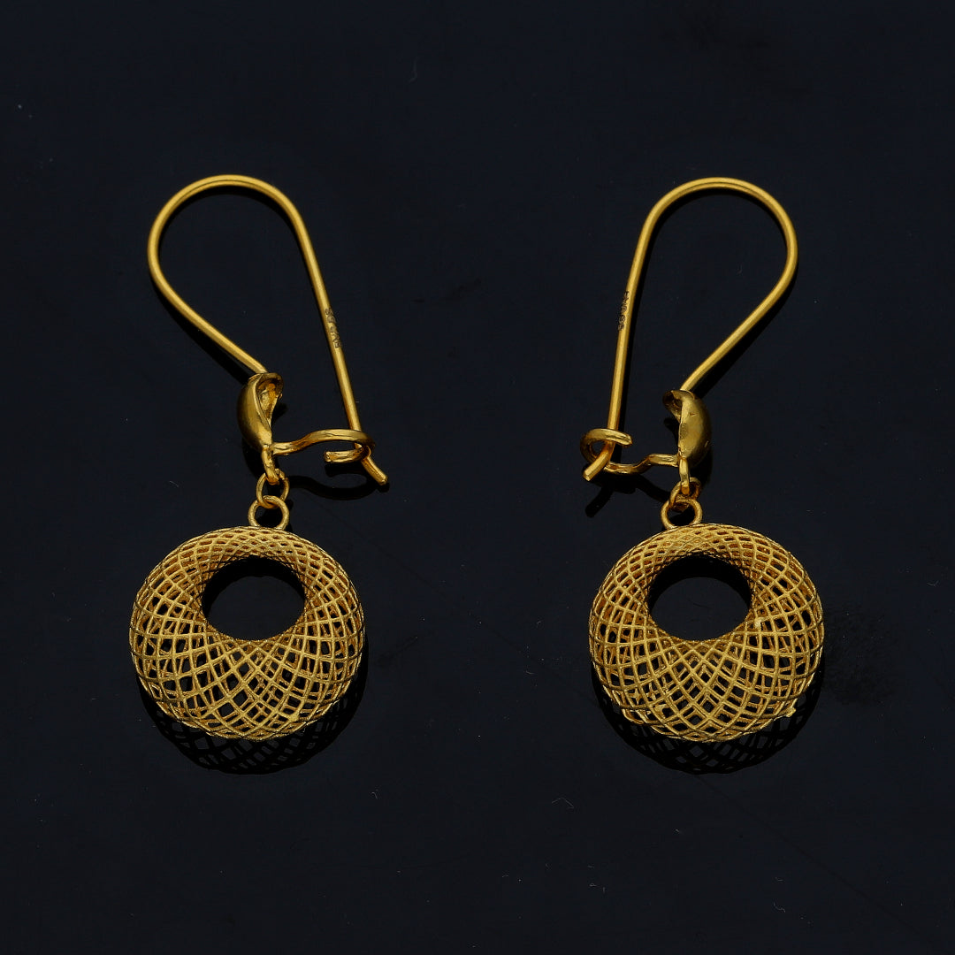 Gold Open Circle Earrings 21KT - FKJERN21KM11470