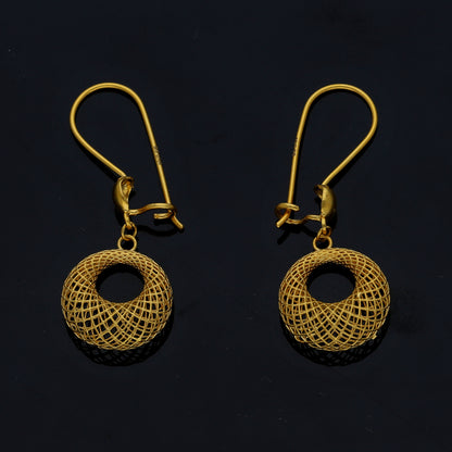 Gold Open Circle Earrings 21KT - FKJERN21KM11470
