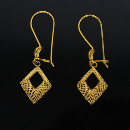 Gold Statement Filigree Earrings 21KT - FKJERN21KM11475