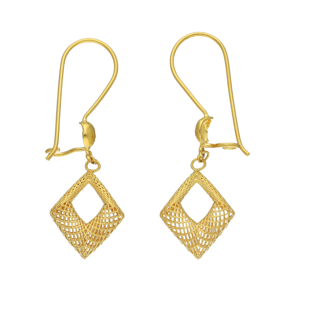 Gold Statement Filigree Earrings 21KT - FKJERN21KM11475