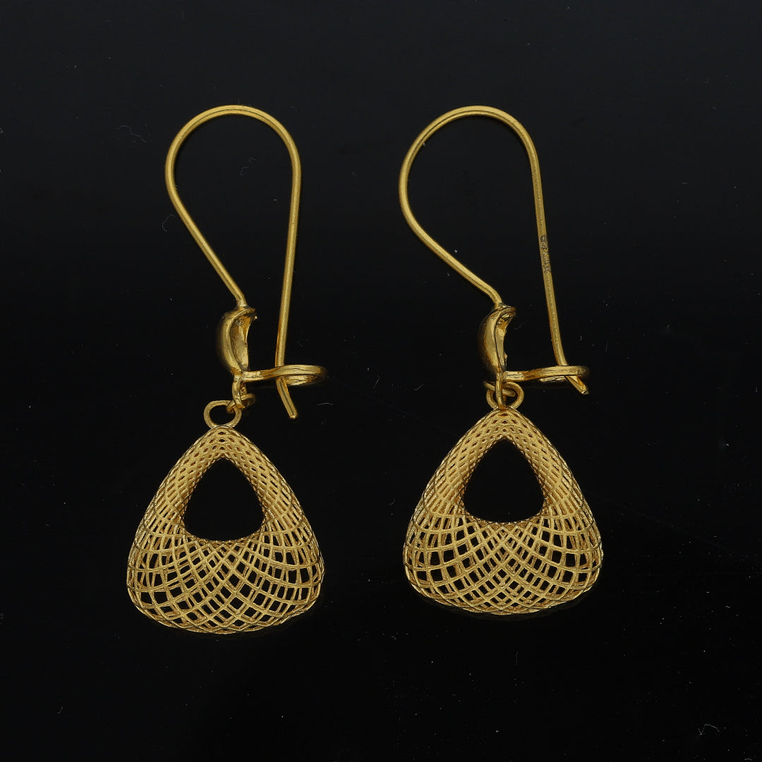 Gold Bell Drop Earrings 21KT - FKJERN21KM11476