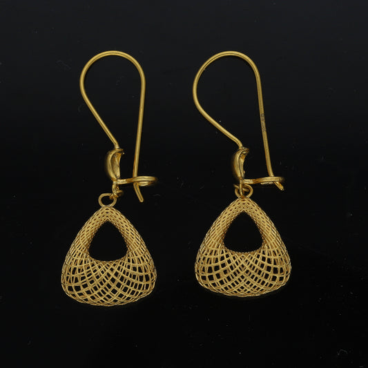 Gold Bell Drop Earrings 21KT - FKJERN21KM11476