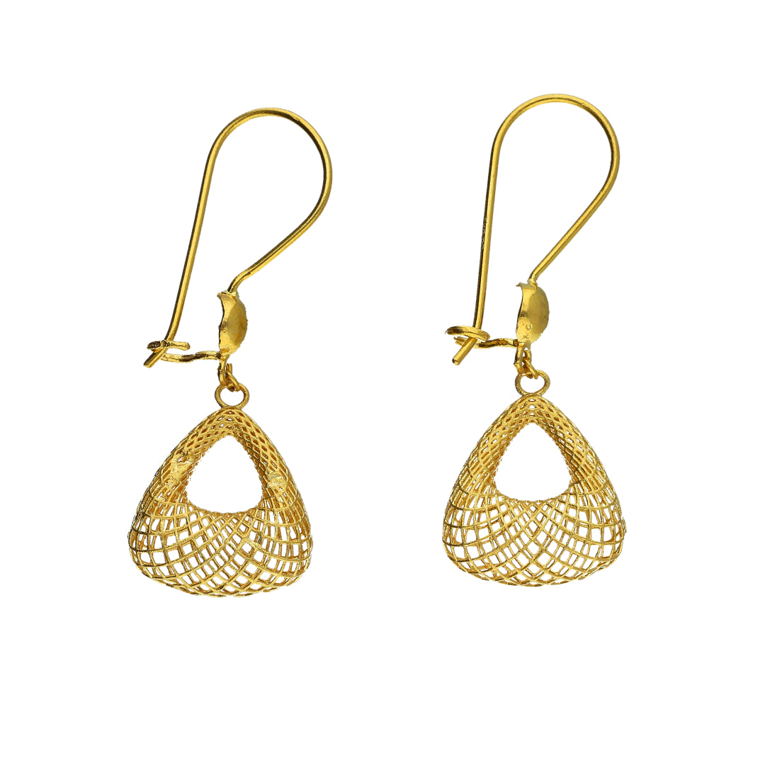 Gold Bell Drop Earrings 21KT - FKJERN21KM11476