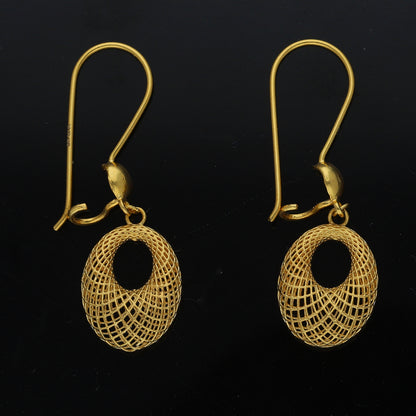 Gold Classic Openwork Earrings 21KT - FKJERN21KM11479