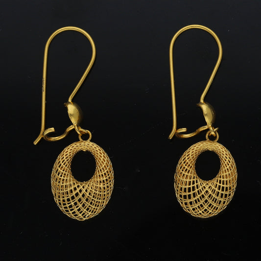 Gold Classic Openwork Earrings 21KT - FKJERN21KM11479