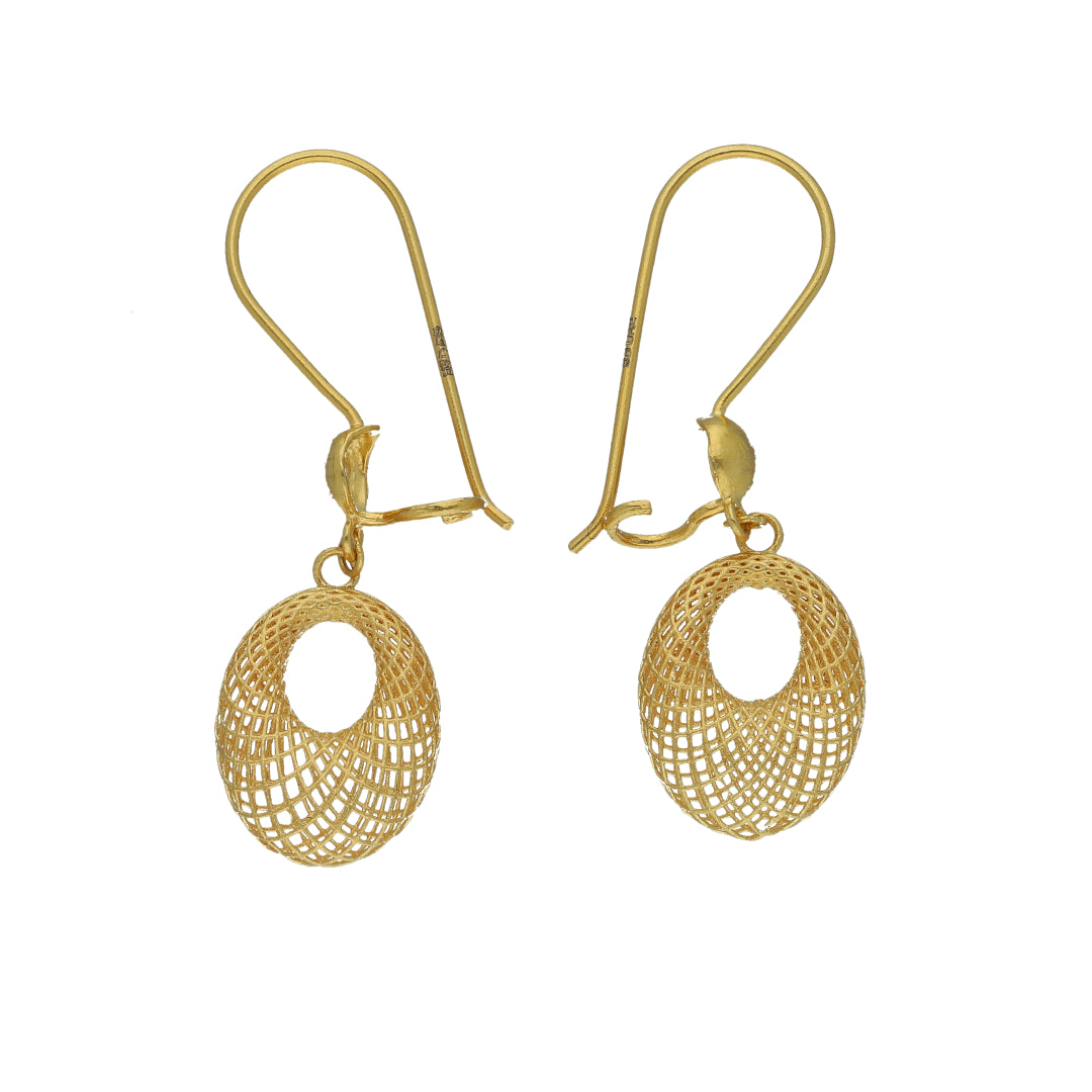 Gold Classic Openwork Earrings 21KT - FKJERN21KM11479