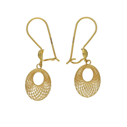 Gold Classic Openwork Earrings 21KT - FKJERN21KM11479