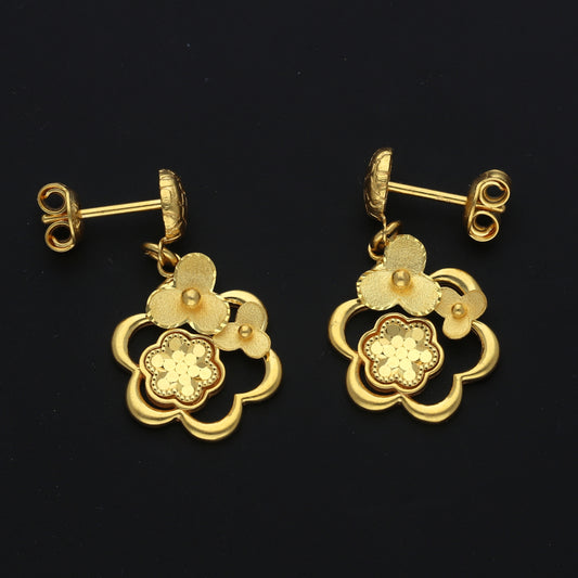 Gold Luxe Blossom Earrings 21KT - FKJERN21KM11519