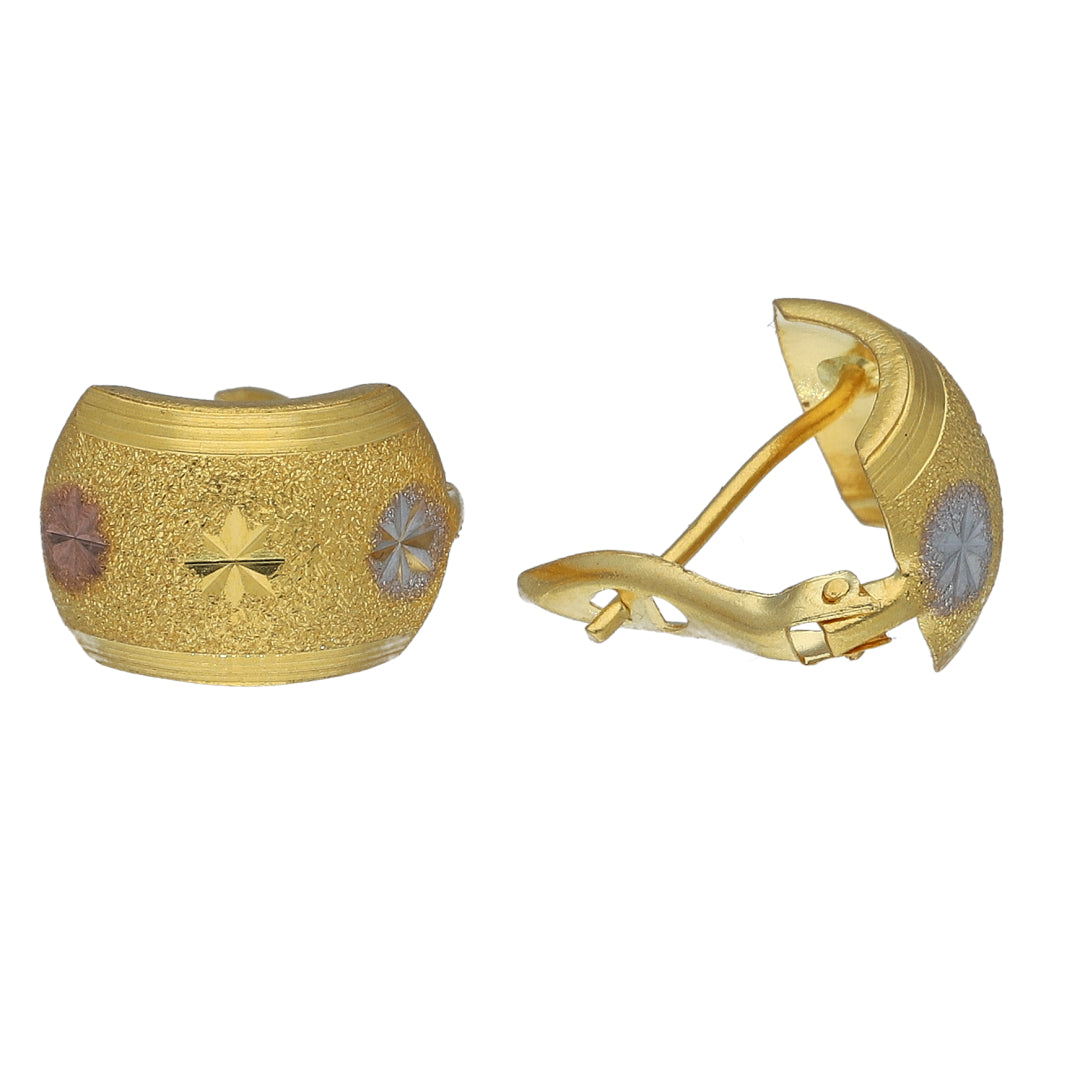 Gold Star Texture Earrings 21KT - FKJERN21KM11520