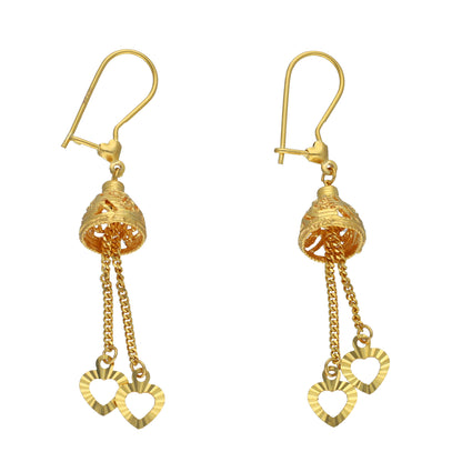 Gold Love Tassel Earrings 21KT - FKJERN21KM11522