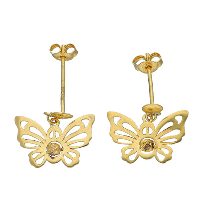 Gold Cut Out Butterfly Earrings 21KT - FKJERN21KM11532