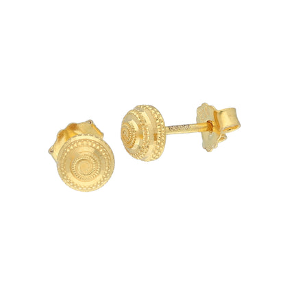 Gold Classic Textured Earrings 21KT - FKJERN21KM11607
