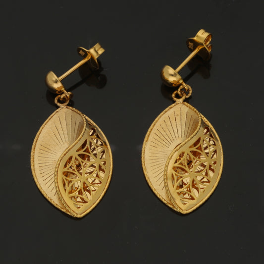 Gold Turkish Design Earrings 21KT - FKJERN21KM11816