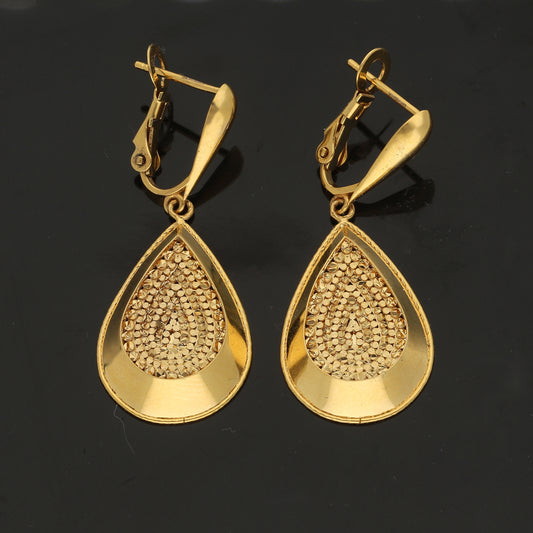 Gold Hanging Earrings 21KT - FKJERN21KM11818