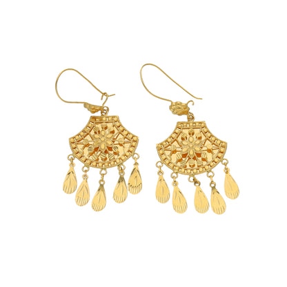 Gold Hanging Earrings 21KT - FKJERN21KM11870