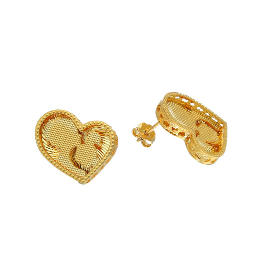 Gold Mother & Daughter Earrings 21KT - FKJERN21KM11871