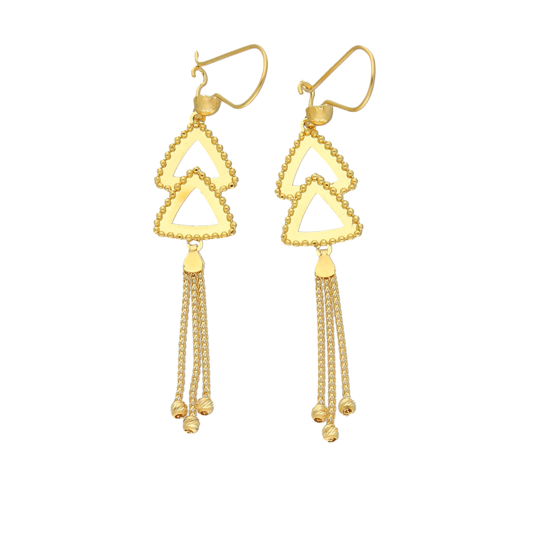 Gold Hanging Earrings 21KT - FKJERN21KM11872