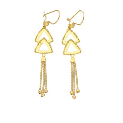 Gold Hanging Earrings 21KT - FKJERN21KM11872