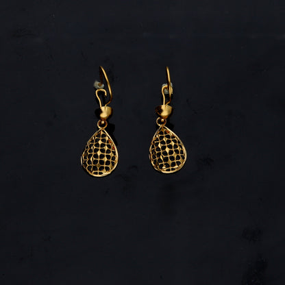 Gold Hanging Earrings 21KT - FKJERN21KM11873