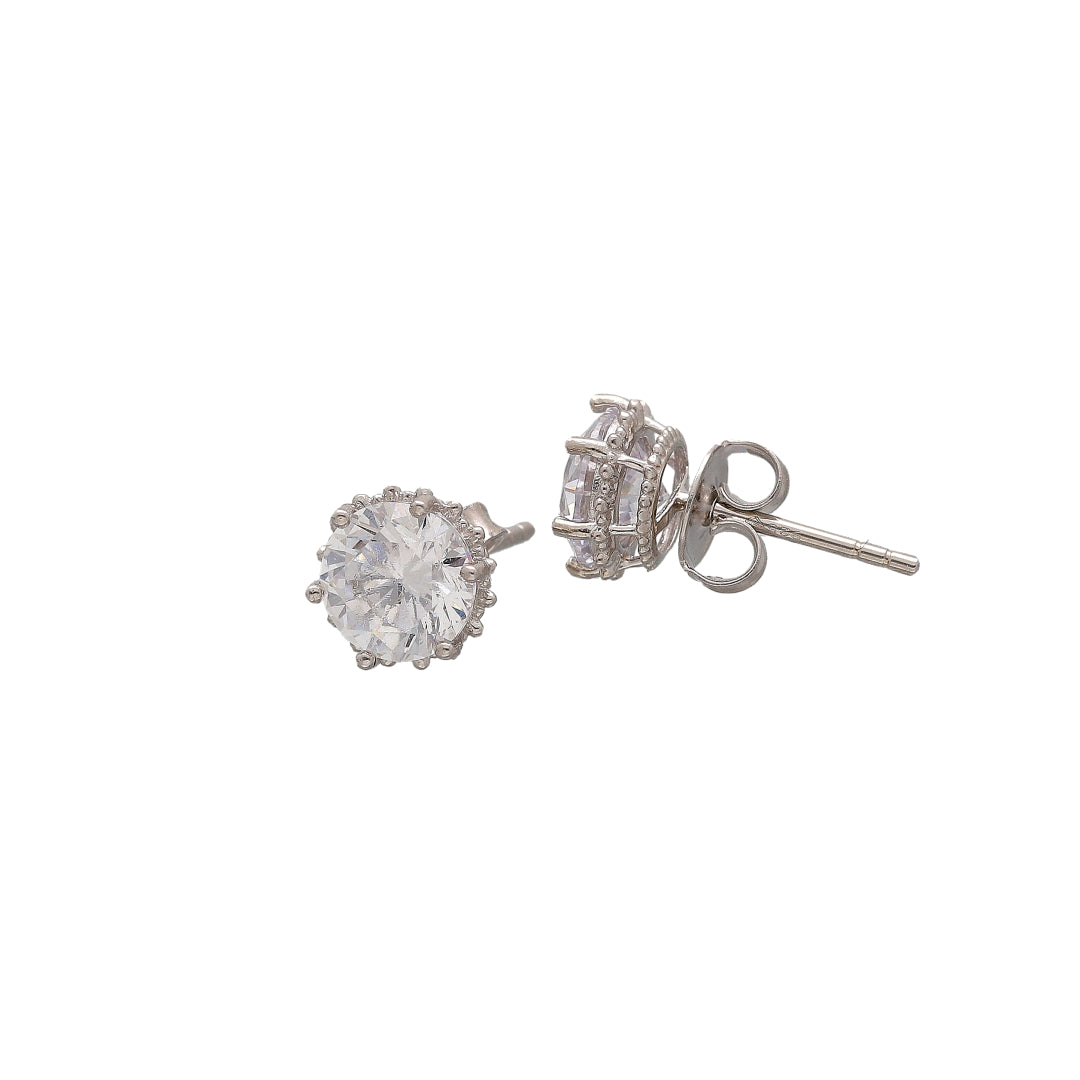Sterling Silver 925 Sparkle Studs Earrings - FKJERNSL10810