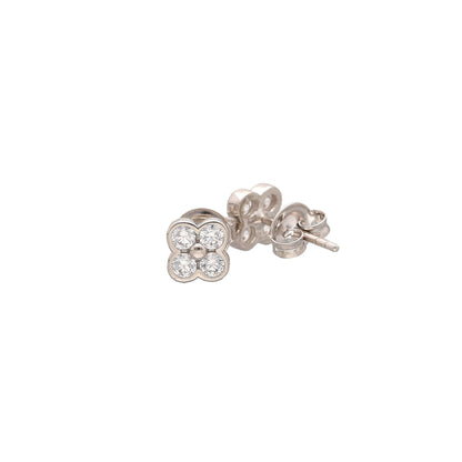 Sterling Silver 925 Mini Flower Earrings - FKJERNSL10813